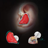 BASN Bmaster Triple Drivers in Ear Monitor Headphone(Red)